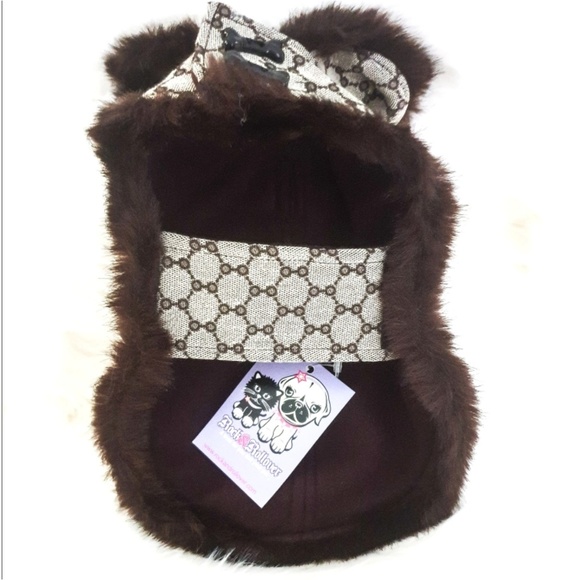 Luxury Kitten Brown logo fur Vest for Pup/kitten - Picture 2 of 6